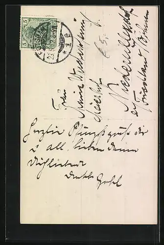 AK Kaiserpaar mit den drei ältesten Enkeln