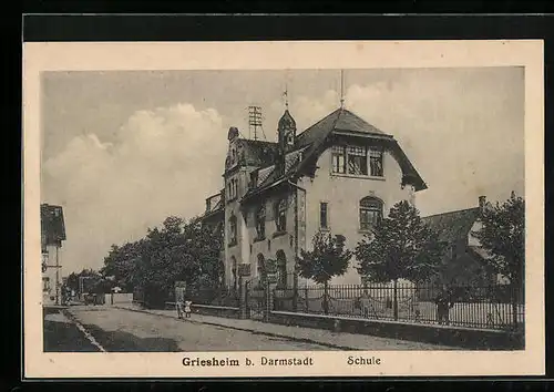AK Griesheim b. Darmstadt, Blick auf die Schule