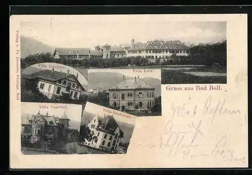 AK Bad Boll, Villa Lutz, Villa Gunther, Villa Vopelius, Villa Brodersen