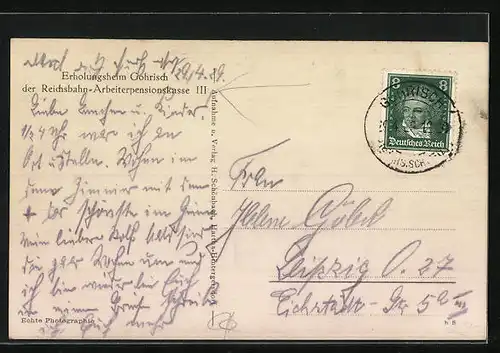 AK Gohrisch, Erholungsheim der Reichsbahn-Arbeiterpensionskasse III