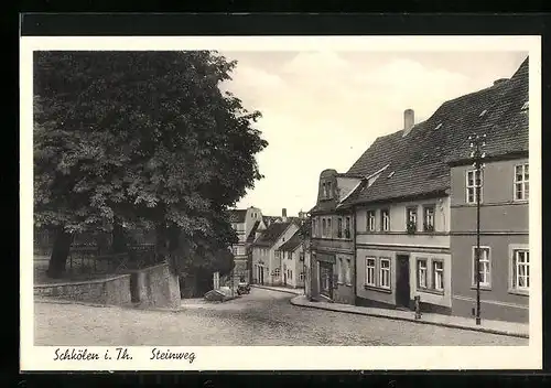 AK Schkölen i. Th., Blick in den Steinweg