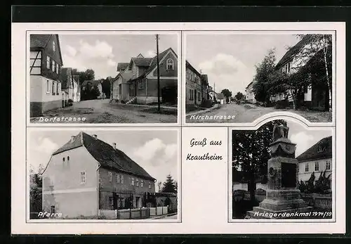 AK Krautheim, Kirchstrasse, Dorfstrasse, Pfarre