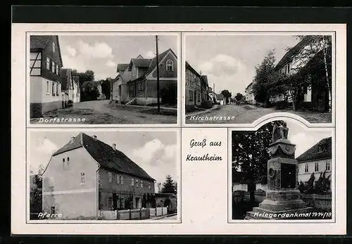 AK Krautheim, Kirchstrasse, Dorfstrasse, Pfarre