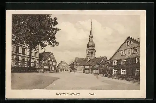 AK Wermelskirchen, Markt mit Kirche