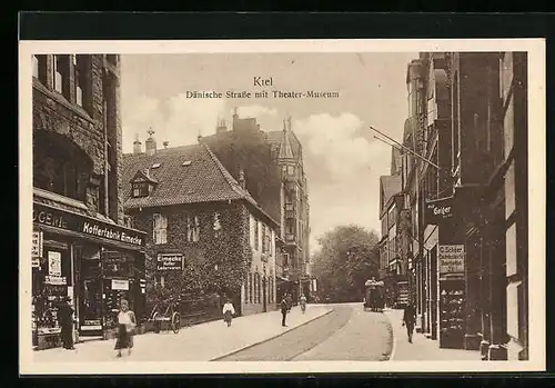 AK Kiel, Dänische Strasse mit Theater-Museum