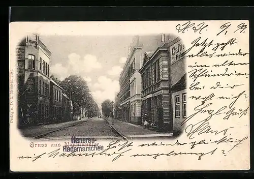 AK Hanerau, Strassenpartie mit einem Cafe