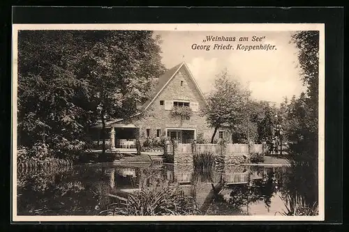 AK Stuttgart, Gasthaus Weinhaus am See, Georg Friedr. Koppenhöfer