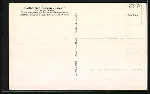 AK Oberstaufen i. bay. Allgäu, Gasthof z. Löwen, Inh.: Jos. Rosner