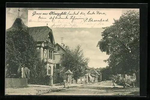 AK Königsfeld, Strassenpartie im Ort