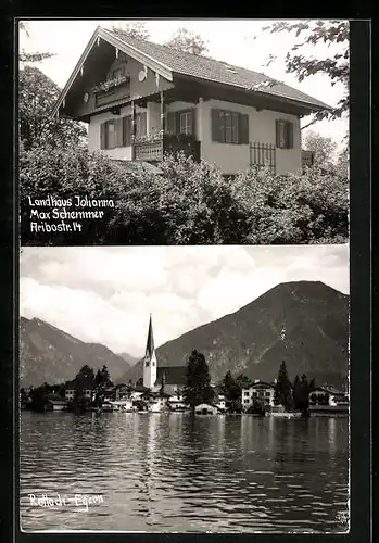 AK Rottach-Egern, Ortsansicht, Landhaus Johanna, Inh.: Max Schemmer, Aribostrasse 14