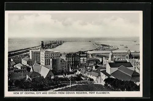 AK Port Elizabeth, View of Central City and Docks from Donkin Reserve