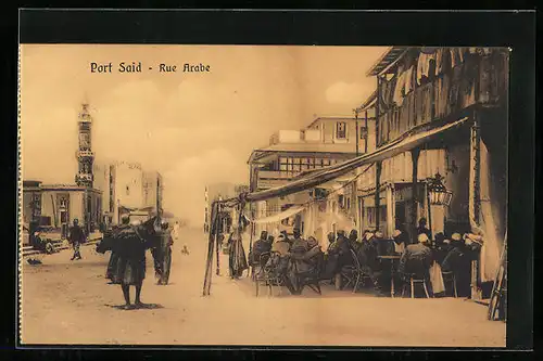AK Port Said, Rue Arabe, Strassenpartie