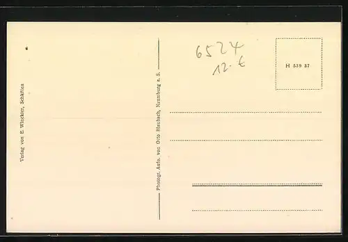 AK Schkölen i. Th., Ortsansicht aus der Vogelschau