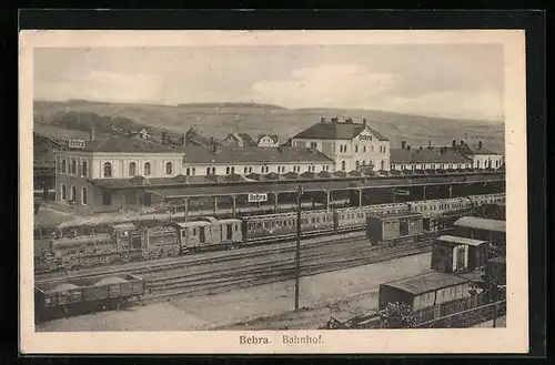 AK Bebra, Bahnhof mit Gleisanlage