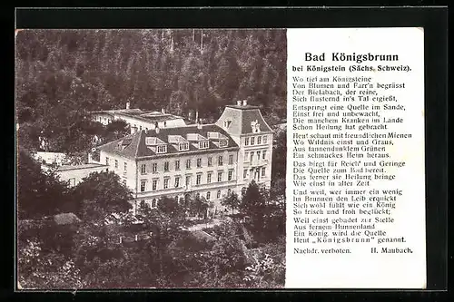 AK Bad Königsbrunn b. Königstein, Ortsansicht aus der Vogelschau