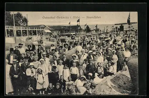 AK Grömitz i. Holst., Strandleben, Strandgäste