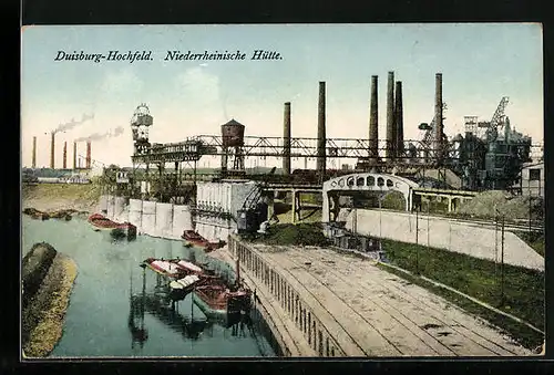 AK Duisburg-Hochfeld, Blick auf die Niederrheinische Hütte