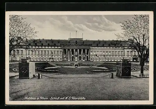 AK Koblenz a. Rhein, Schloss mit N. S. Feierstätte und n
