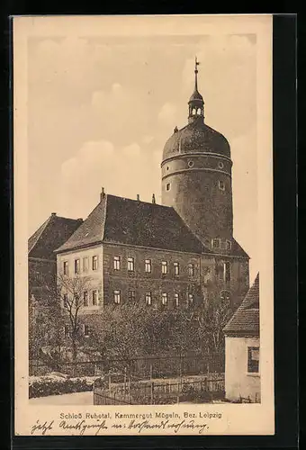 AK Mügeln /Bez. Leipzig, Blick auf Schloss Ruhetal