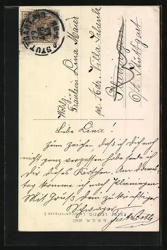 AK Stuttgart, Schlossplatz mit altem Schloss