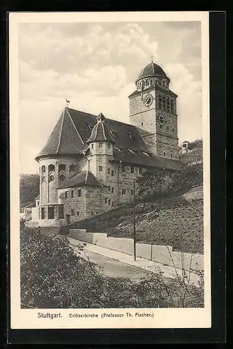 AK Stuttgart, Blick auf die Erlöserkirche