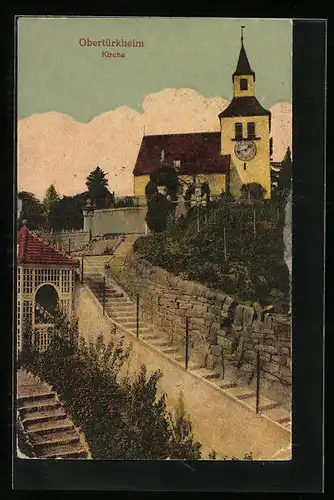 AK Obertürkheim, Blick auf die Kirche