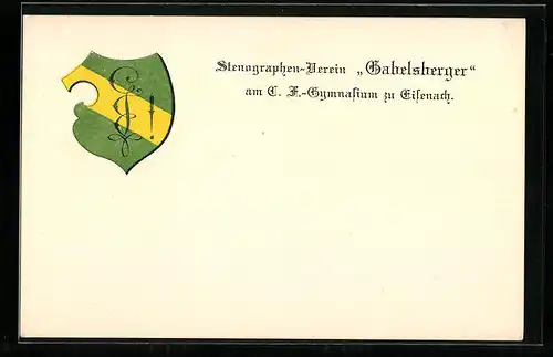 AK Eisenach, Wappen des Stenographen-Vereins Gabelsberger am Gymnasium zu Eisenach