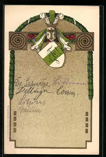 Künstler-AK Absolvia Maria Theresia 1920, Studentenwappen