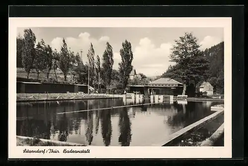 AK Sitzendorf /Thür., Blick auf eine Badeanstalt