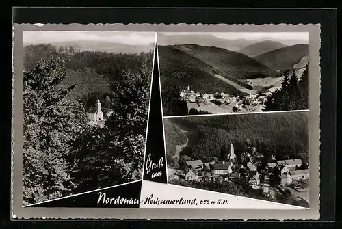 AK Nordenau-Hochsauerland, Totalansicht aus der Vogelschau