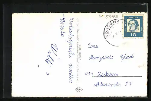 AK Nordenau i. Hochsauerland, Ortsansicht mit Gasthof Rötz und Kirche