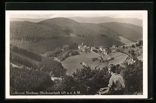 AK Nordenau i. Hochsauerland, Ortsansicht aus der Vogelschau