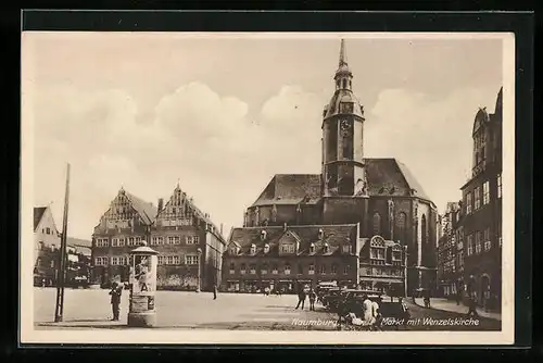 AK Naumburg, Markt mit Wenzelskirche