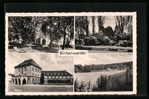 AK Birkenwerder, Kirche, Ehrenmal, Postamt, Am Boddensee