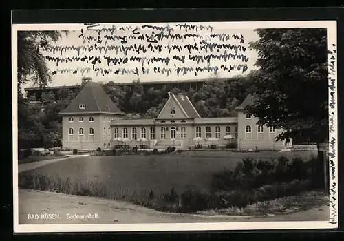 AK Bad Kösen, Blick zur Badeanstalt