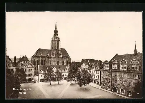 AK Naumburg a. S., Markt aus der Vogelschau
