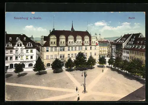 AK Naumburg a. S., Markt aus der Vogelschau