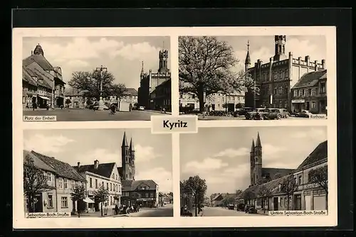 AK Kyritz, Platz der Einheit, Rathaus, Sebastian-Bach-Strasse