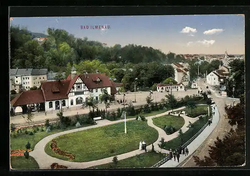 AK Bad Ilmenau, Ortsansicht aus der Vogelschau