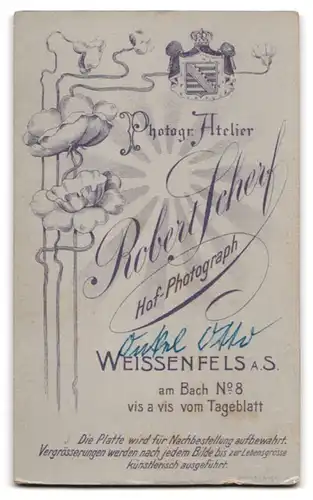 Fotografie Rob. Schwerf, Weissenfels a. S., Herr im hellen Anzug mit zur Seite gestyltem Schnauzbart