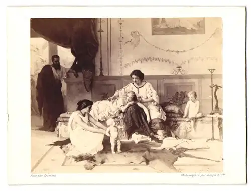 Fotografie Goupil & Cie., Paris, Gemälde: Adlige Mutter mit ihren Kindern und Ammen, nach Coomans