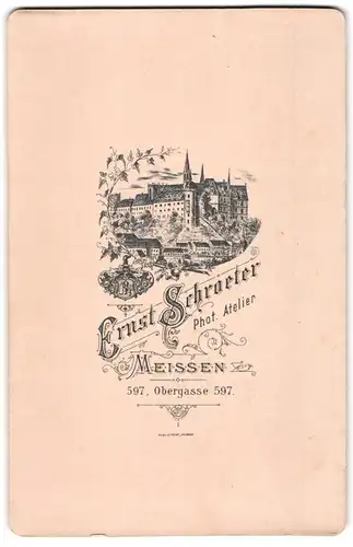 Fotografie Ernst Schroeter, Meissen, Obergasse 597, Blick auf die Stadt und die Albrechtsburg