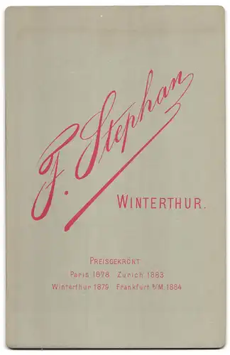 Fotografie F. Stephan, Winterthur, Kleinkind im Kleid mit Kummerbund