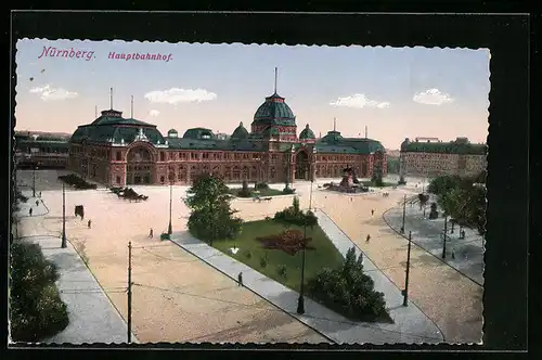 AK Nürnberg, Blick zum Hauptbahnhof