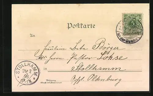 Lithographie Salzwedel, Panorama, Steinthor, Probsthey, Gymnasium