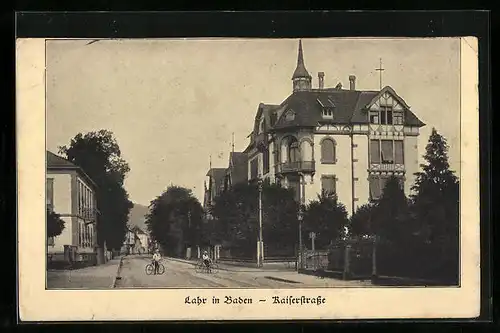 AK Lahr in Baden, Partie an der Kaiserstrasse
