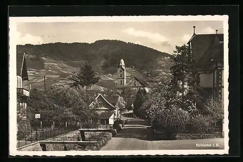 AK Bühlertal i. B., Ortseingang mit Kirche