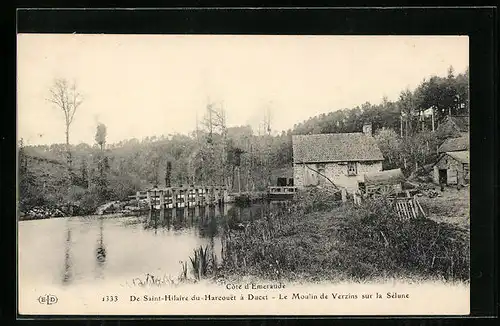 AK Saint-Hilaire-du-Harcouet, Le Moulin Verzins sur la Sélune