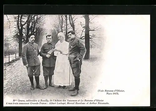 AK Blinde Soldaten mit Krankenschwester