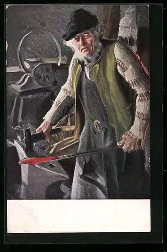 AK Der Schmied mit Hammer und Amboss